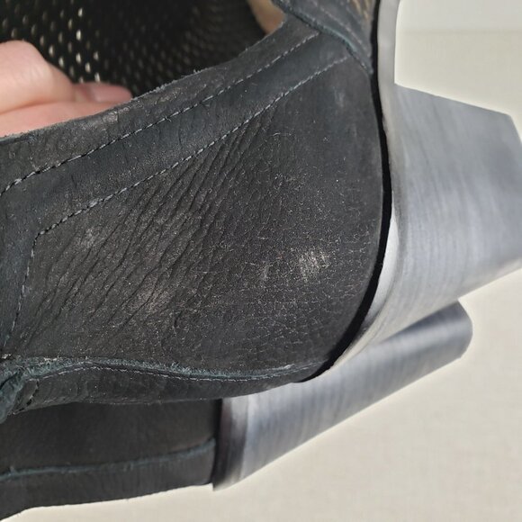 Vince Camuto Kensa Peep Toe Heeled Booties Black Perforated Low Side Size 11 - Picture 7 of 13